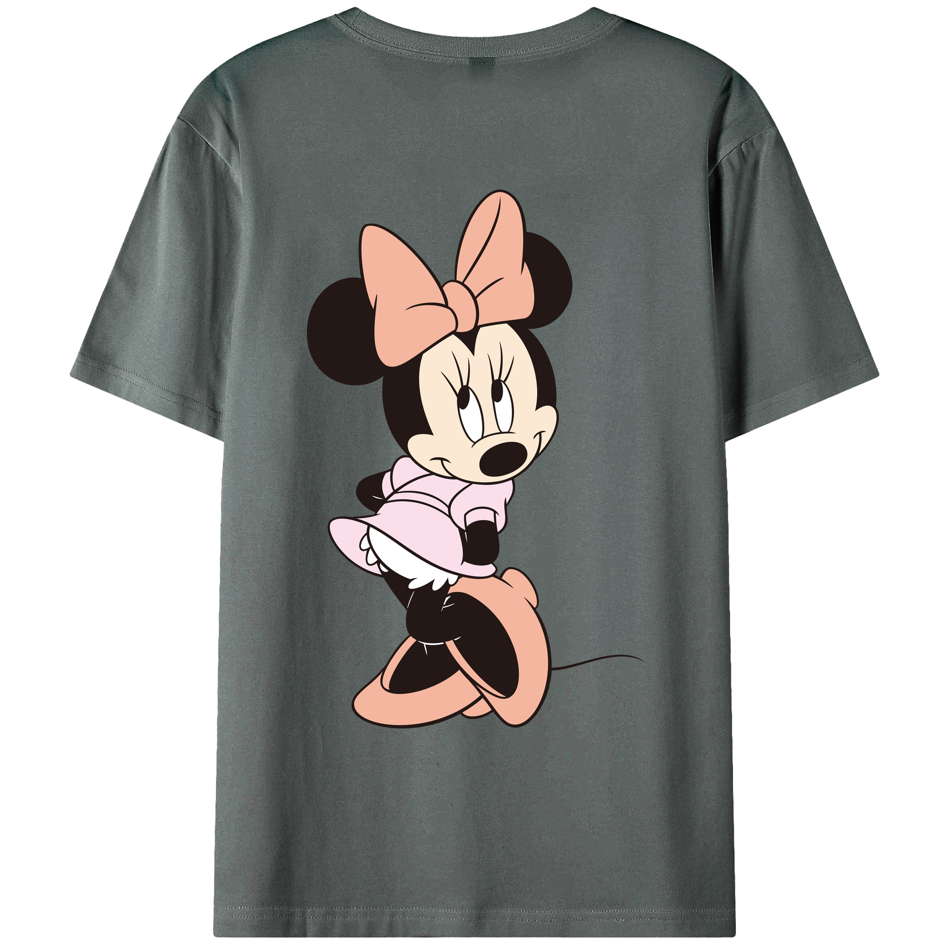 ミッキーマウス Mickey Mouse 綿100％ メンズ半袖Tシャツ（バックプリント） 通気性